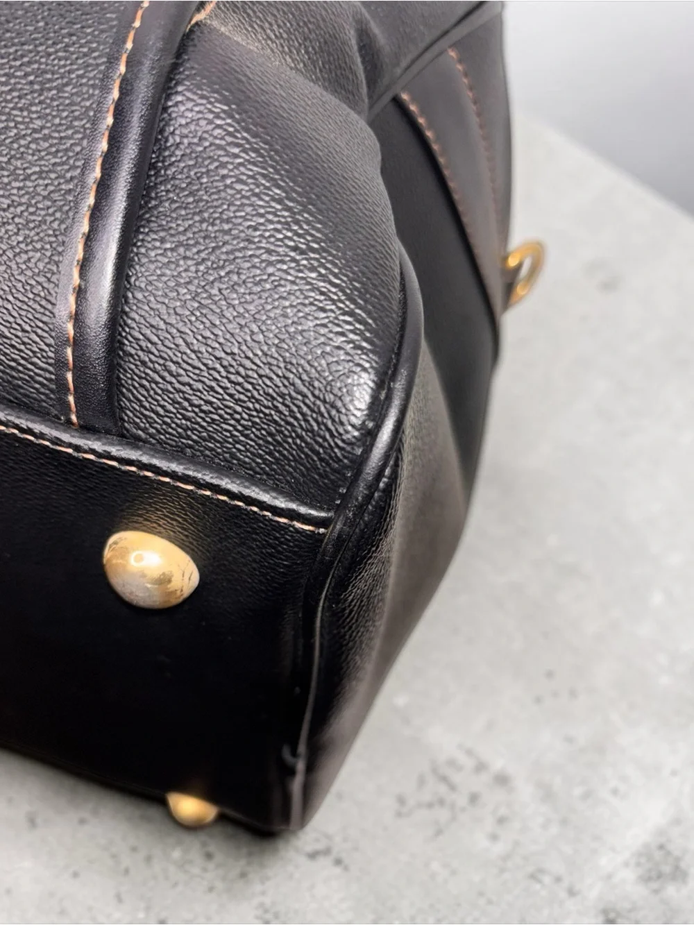 Burberry Black Leather Duffel with Signature Nova Check Straps